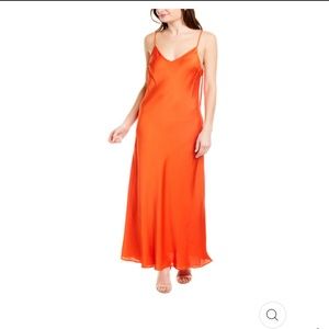 BCBG Max Azaria orange satin slip dress (NWOT)